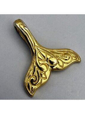Fish Tail Totemic Pendant Sterling Silver 925 Micron Gold Plated EGEA N1 Turkey